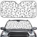 Cute Polar Bear Pattern Print Car Windshield Sun Shade