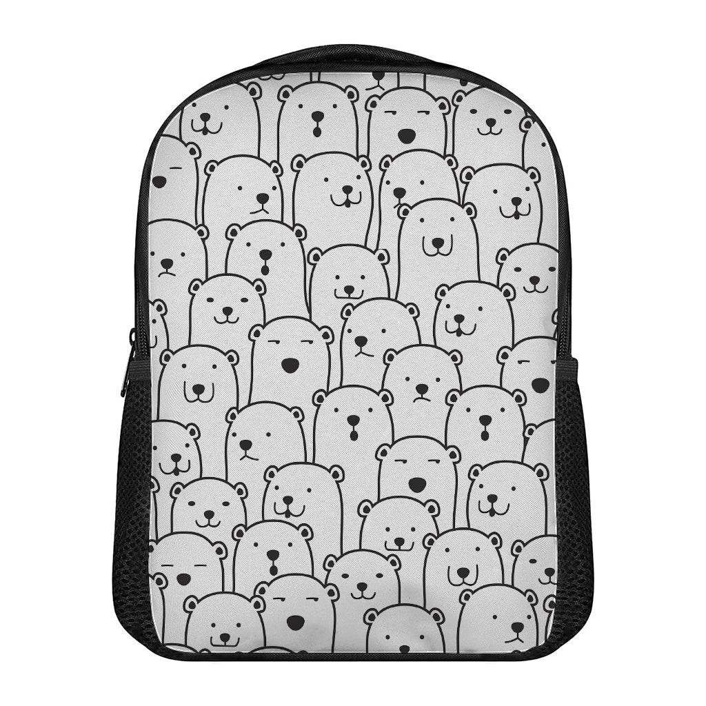 Cute Polar Bear Pattern Print Casual Backpack