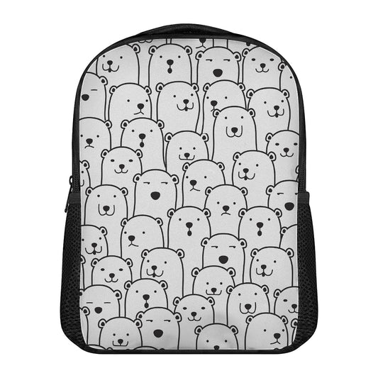 Cute Polar Bear Pattern Print Casual Backpack