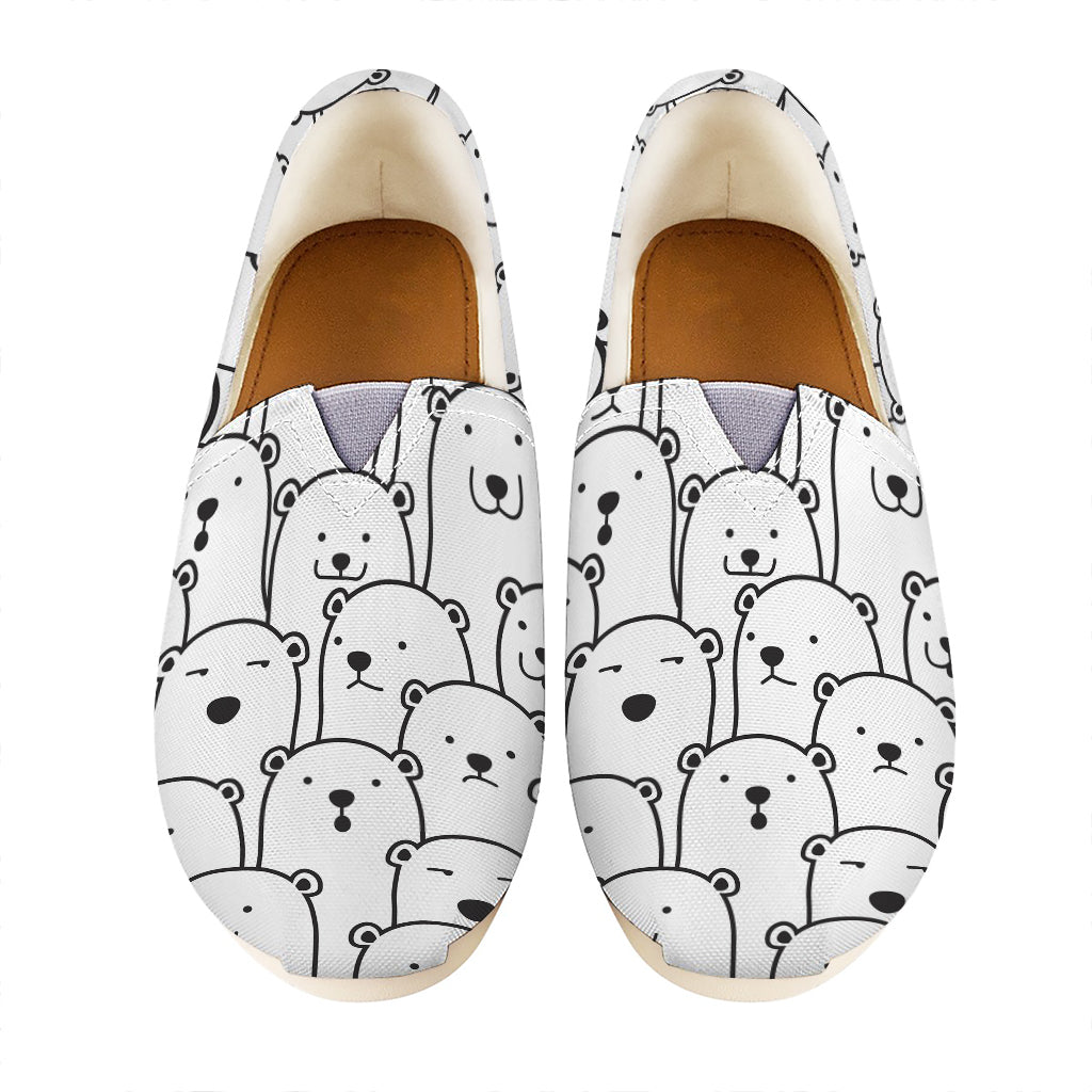 Cute Polar Bear Pattern Print Casual Shoes