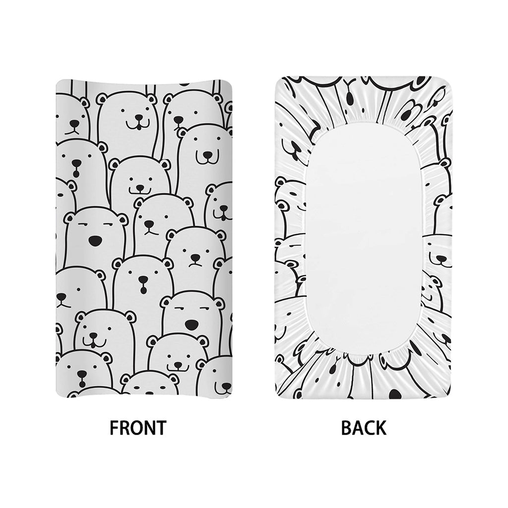 Cute Polar Bear Pattern Print Changing Pad Cover