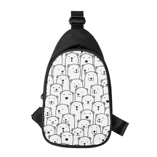 Cute Polar Bear Pattern Print Chest Bag