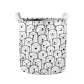 Cute Polar Bear Pattern Print Collapsible Laundry Basket