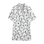 Cute Polar Bear Pattern Print Cotton Hawaiian Shirt