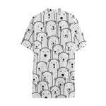 Cute Polar Bear Pattern Print Cotton Hawaiian Shirt