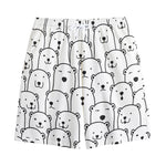 Cute Polar Bear Pattern Print Cotton Shorts