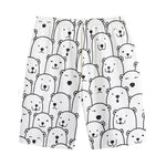 Cute Polar Bear Pattern Print Cotton Shorts