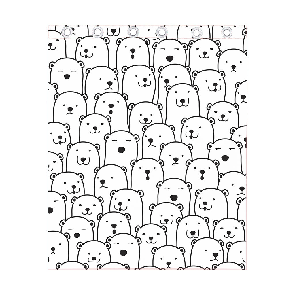 Cute Polar Bear Pattern Print Curtain