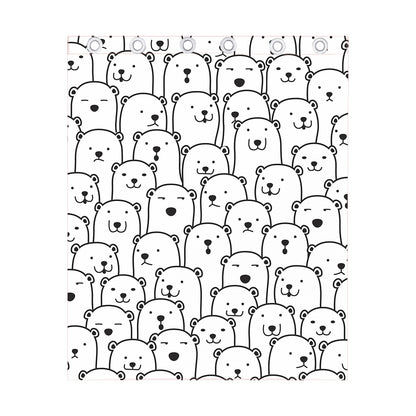 Cute Polar Bear Pattern Print Curtain