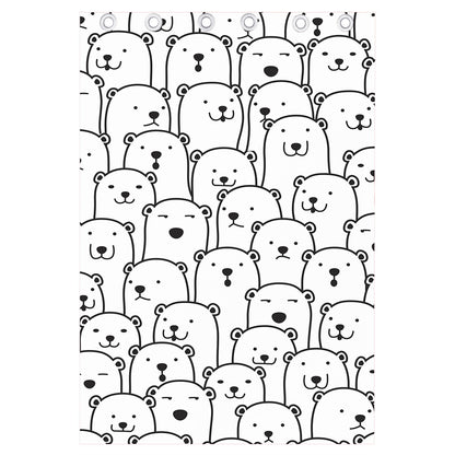 Cute Polar Bear Pattern Print Curtain