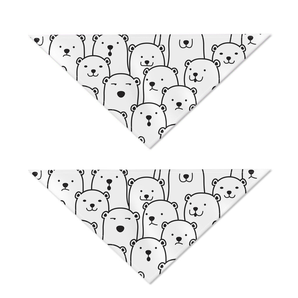 Cute Polar Bear Pattern Print Dog Bandana