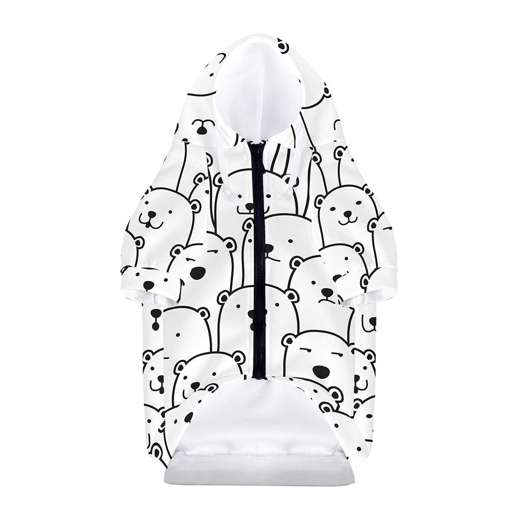 Cute Polar Bear Pattern Print Dog Zip Up Hoodie