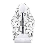 Cute Polar Bear Pattern Print Dog Zip Up Hoodie