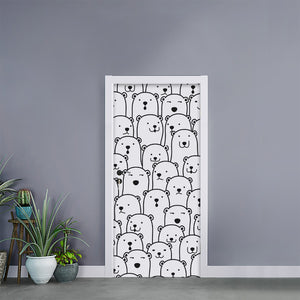 Cute Polar Bear Pattern Print Door Sticker