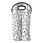 Cute Polar Bear Pattern Print Double Neoprene Wine Tote