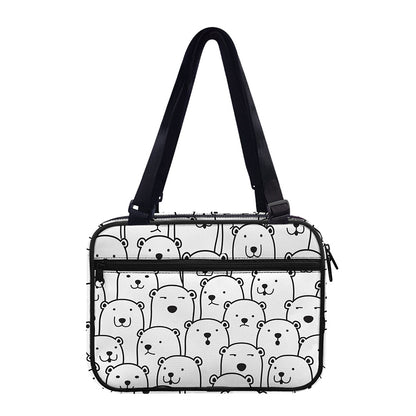 Cute Polar Bear Pattern Print Double Strap Bible Bag