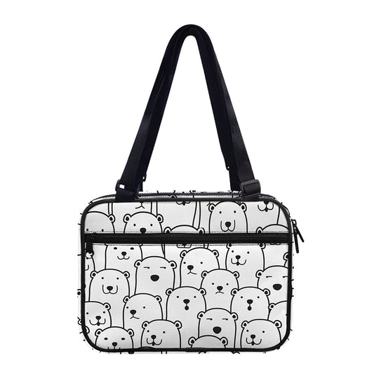 Cute Polar Bear Pattern Print Double Strap Bible Bag
