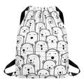 Cute Polar Bear Pattern Print Drawstring Backpack