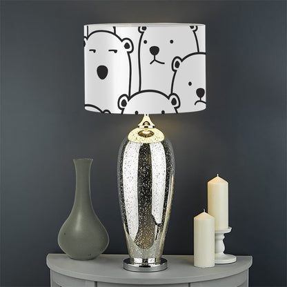 Cute Polar Bear Pattern Print Drum Lamp Shade