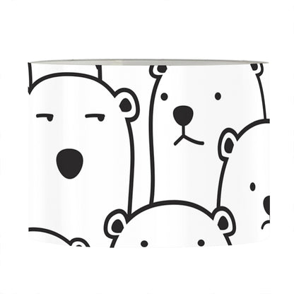 Cute Polar Bear Pattern Print Drum Lamp Shade