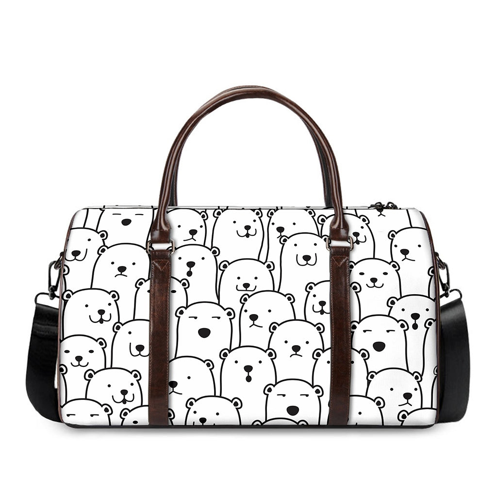 Cute Polar Bear Pattern Print Duffle Bag