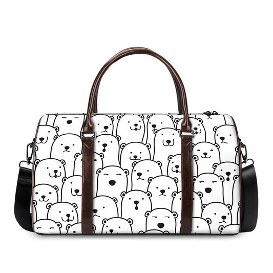 Cute Polar Bear Pattern Print Duffle Bag