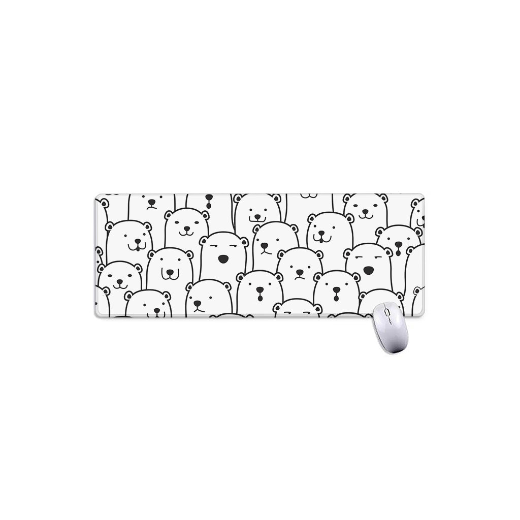 Cute Polar Bear Pattern Print Extended Mouse Pad