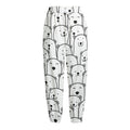 Cute Polar Bear Pattern Print Fleece Lined Knit Pants