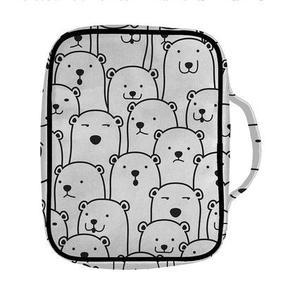 Cute Polar Bear Pattern Print Front Pocket Bible Bag