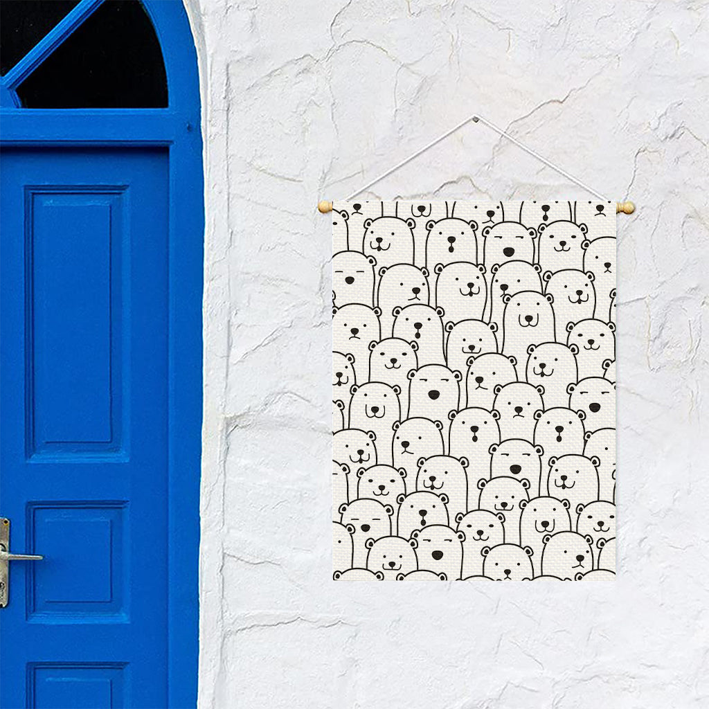 Cute Polar Bear Pattern Print Garden Flag