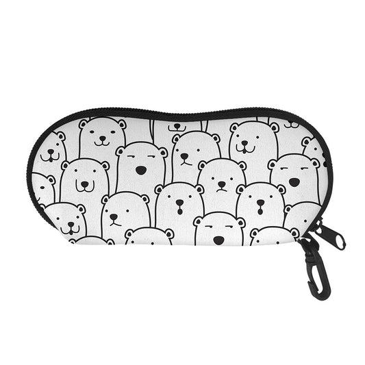 Cute Polar Bear Pattern Print Glasses Case