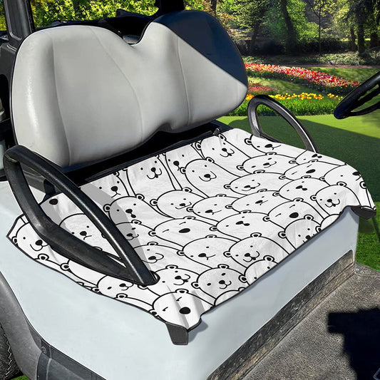 Cute Polar Bear Pattern Print Golf Cart Seat Cover