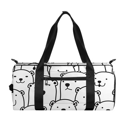 Cute Polar Bear Pattern Print Gym Bag