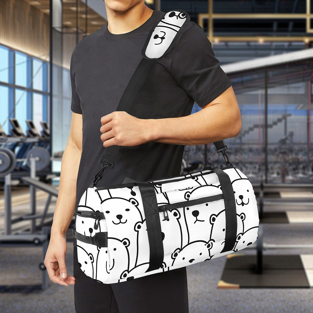 Cute Polar Bear Pattern Print Gym Bag