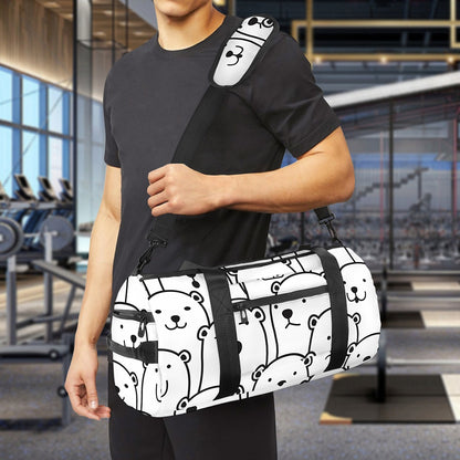 Cute Polar Bear Pattern Print Gym Bag