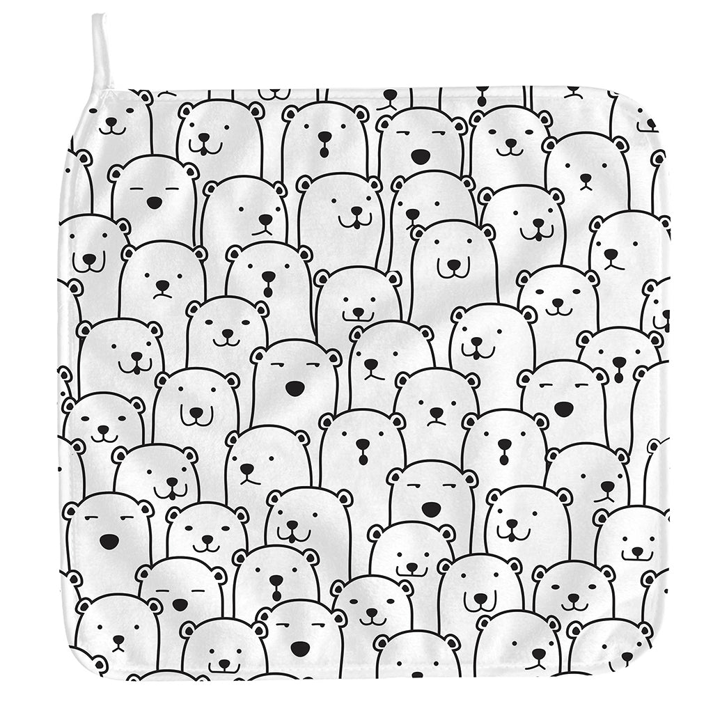 Cute Polar Bear Pattern Print Hand Towel