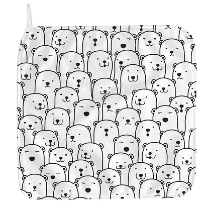 Cute Polar Bear Pattern Print Hand Towel