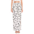 Cute Polar Bear Pattern Print High Slit Maxi Skirt