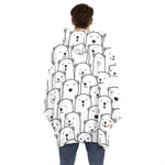 Cute Polar Bear Pattern Print Hoodie Blanket