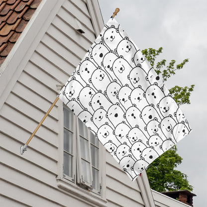 Cute Polar Bear Pattern Print House Flag