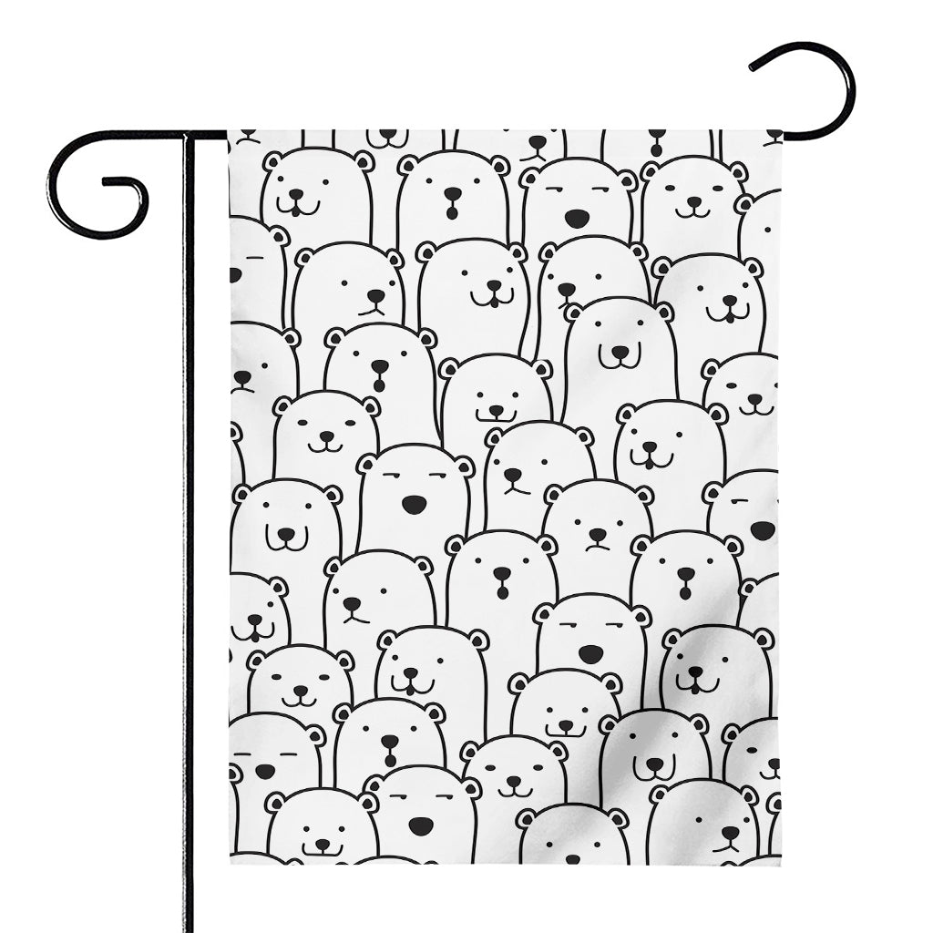 Cute Polar Bear Pattern Print House Flag