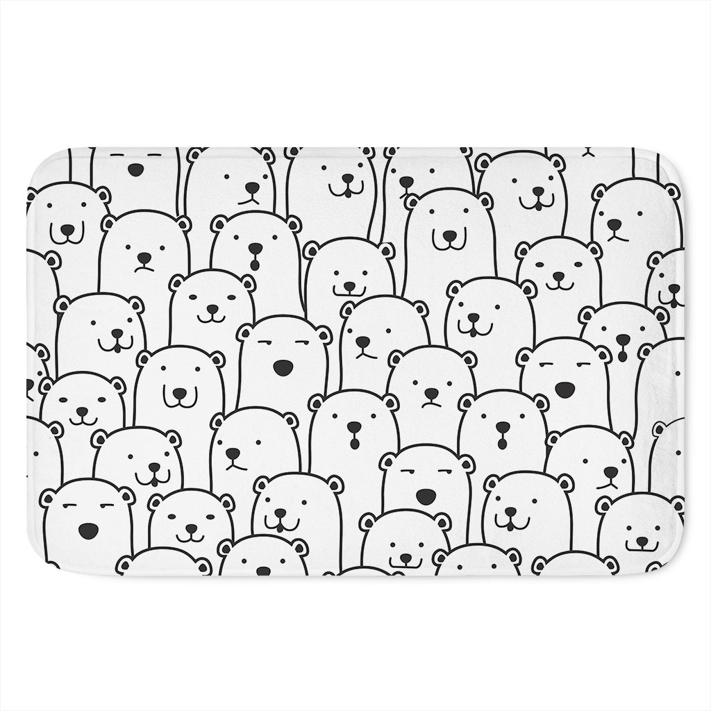 Cute Polar Bear Pattern Print Indoor Door Mat
