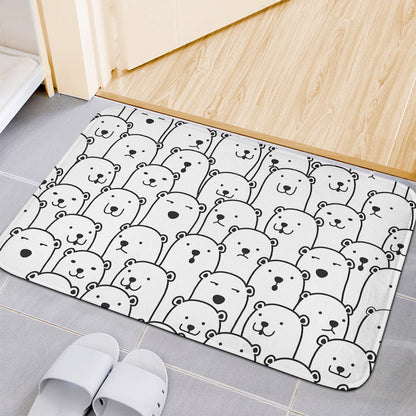 Cute Polar Bear Pattern Print Indoor Door Mat