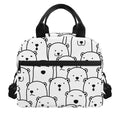 Cute Polar Bear Pattern Print Insulated Lunch Bag