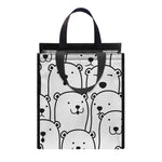 Cute Polar Bear Pattern Print Insulated Lunch Tote