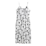 Cute Polar Bear Pattern Print Jersey Midi Cami Dress