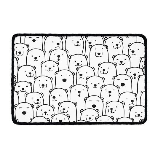 Cute Polar Bear Pattern Print Kitchen Mat
