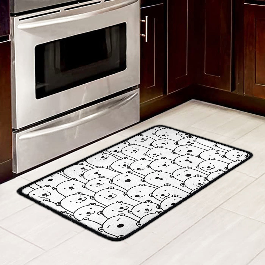 Cute Polar Bear Pattern Print Kitchen Mat