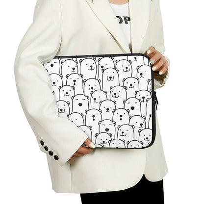 Cute Polar Bear Pattern Print Laptop Sleeve