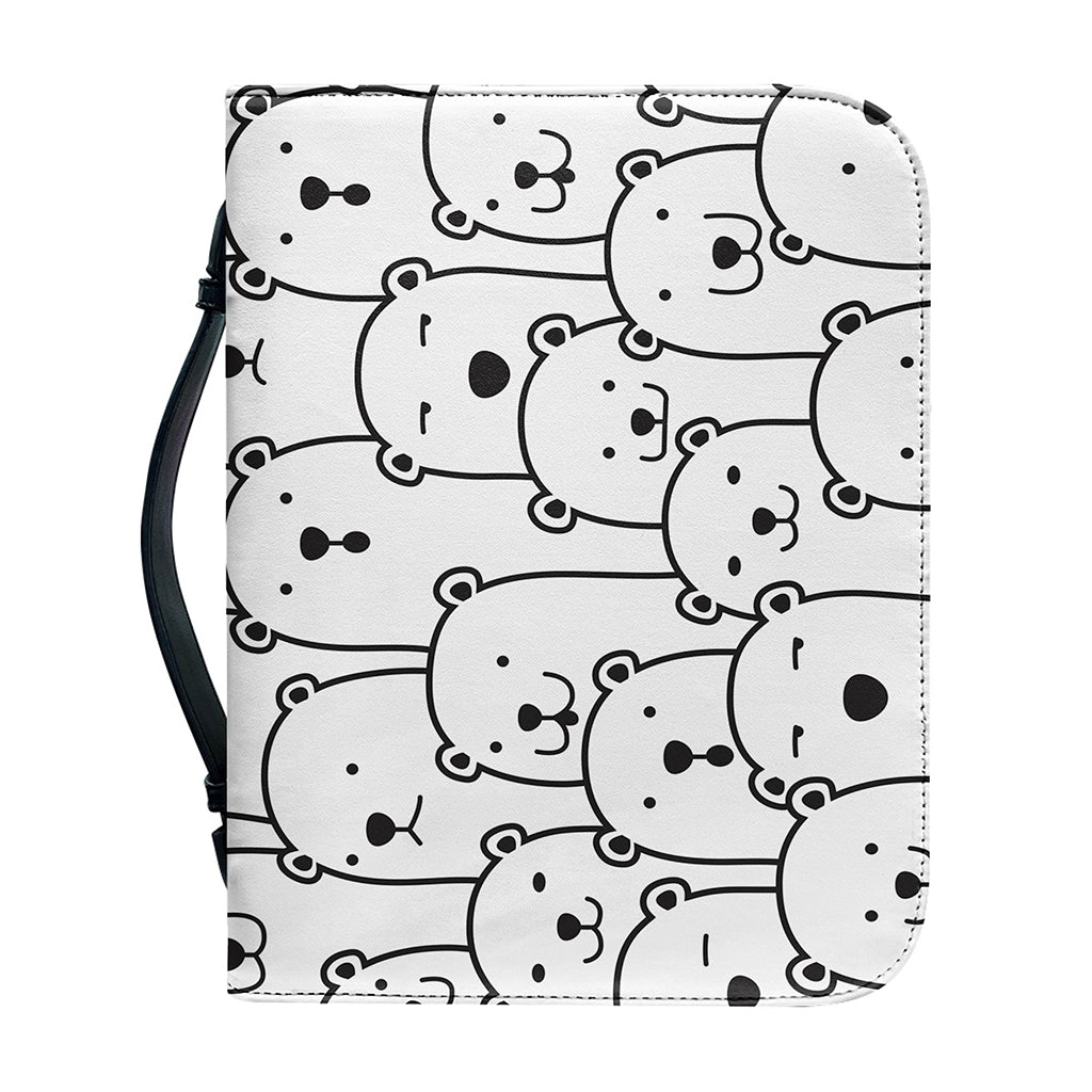 Cute Polar Bear Pattern Print Leather Bible Cover